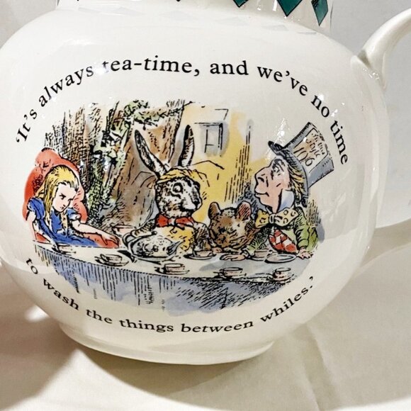 Poole Pottery Mad Hatters Tea Party Teapot Alice In Wonderland England - Picture 2 of 15